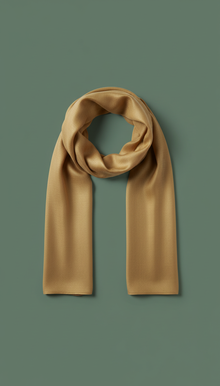 Scarf with Matte Gold Accents