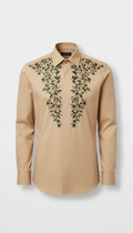 Embroidered Shirt in Warm Beige